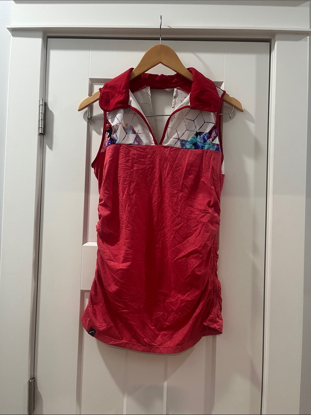 SwingDish Red Sleeveless Polo Golf Side Cinches Medium Like New